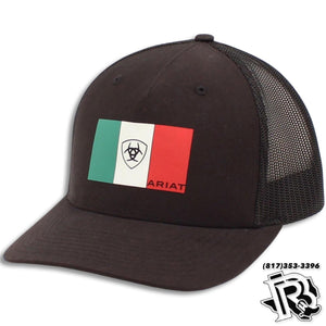 ARIAT MENS R112 SNAP BACK MEXICO FLAG BLACK