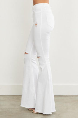 White Stone Bell Bottoms