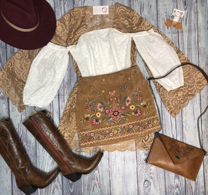 Brown suede skirt Copy