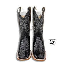 Load image into Gallery viewer, -CAIMAN BELLY ORIGNAL BLACK | MEN WESTERN SQUARE TOE BOOTS