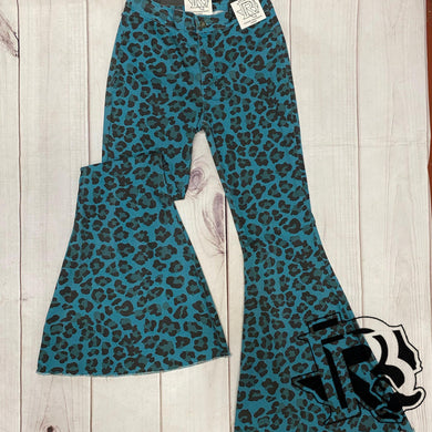 BLUE CHEETAH BELL BOTTOMS