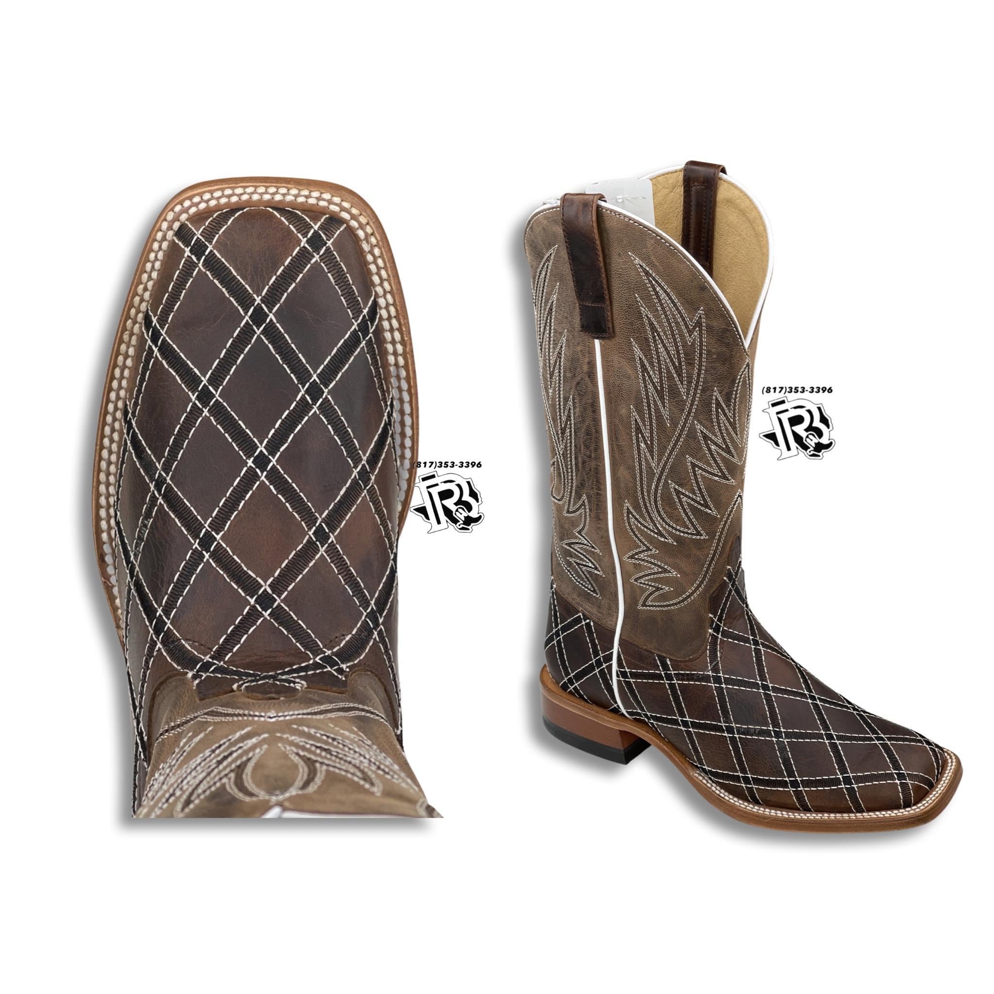 “ Elliott “ | Men Square Toe Western Boots Square Pattern HP1082