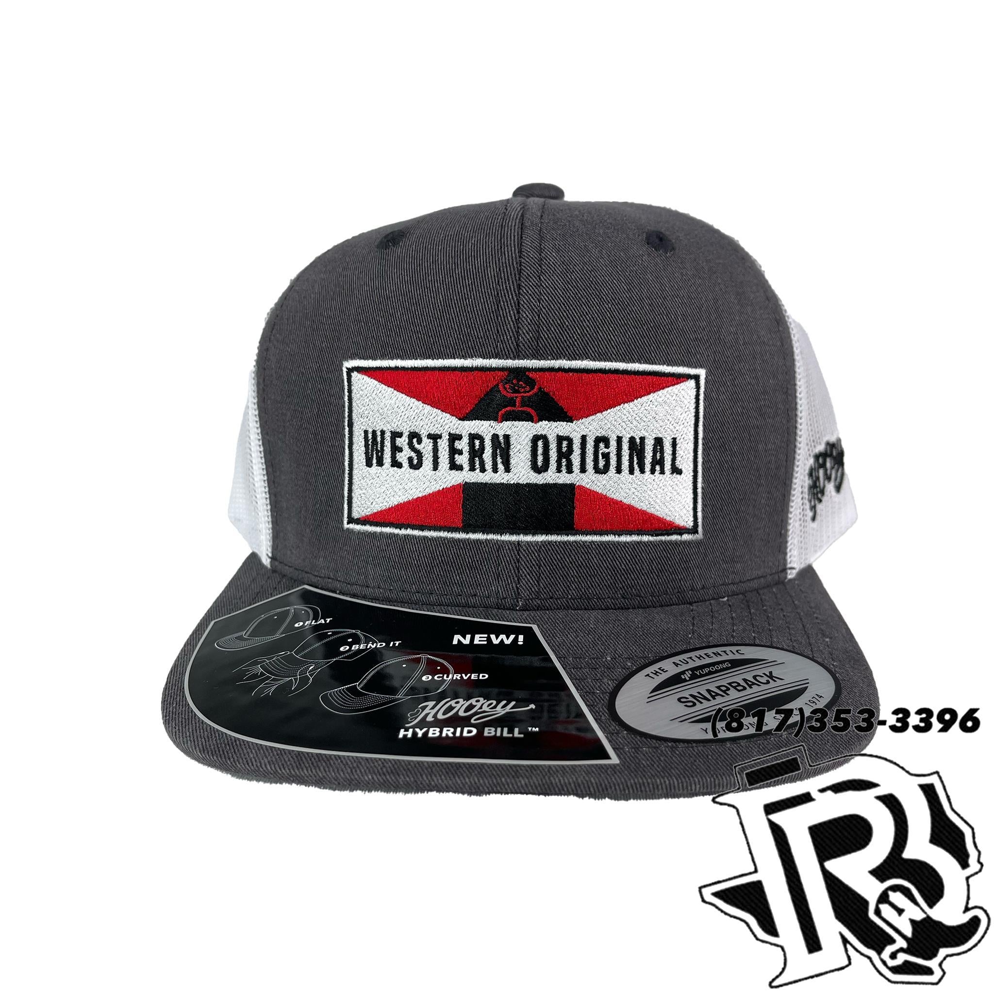 Hooey  CAPS | Grey and White 6-Panel Trucker with Patch