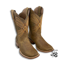 Load image into Gallery viewer, DARK BROWN | MEN SQUARE TOE WESTERN COWBOY BOOTS