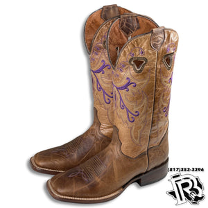 Women Boots | Brown with Rustic Finish Square Toe STYLE 2846