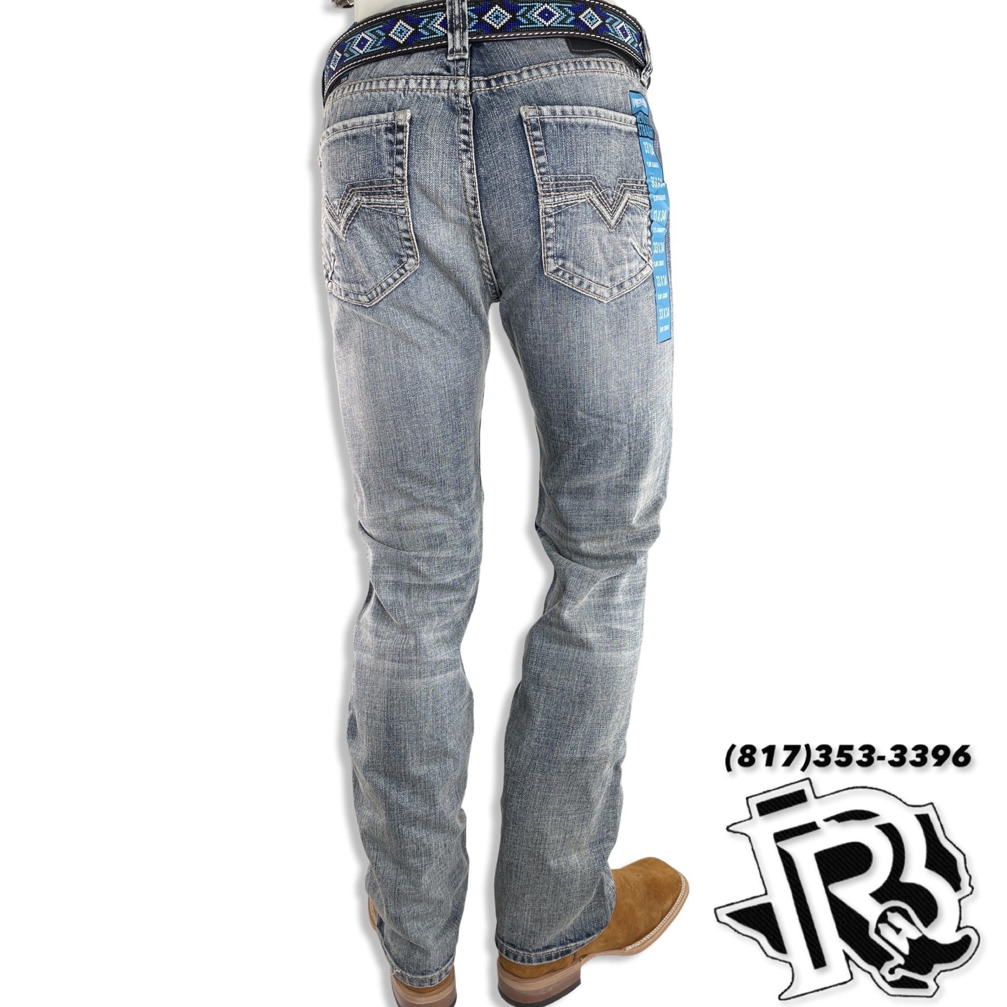 SLIM STRAIGHT | LIGHT WASH MEN'S ROCK ROLL WESTERN JEANS BLUE LABEL