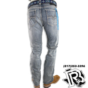 SLIM STRAIGHT | LIGHT WASH MEN'S ROCK ROLL WESTERN JEANS BLUE LABEL