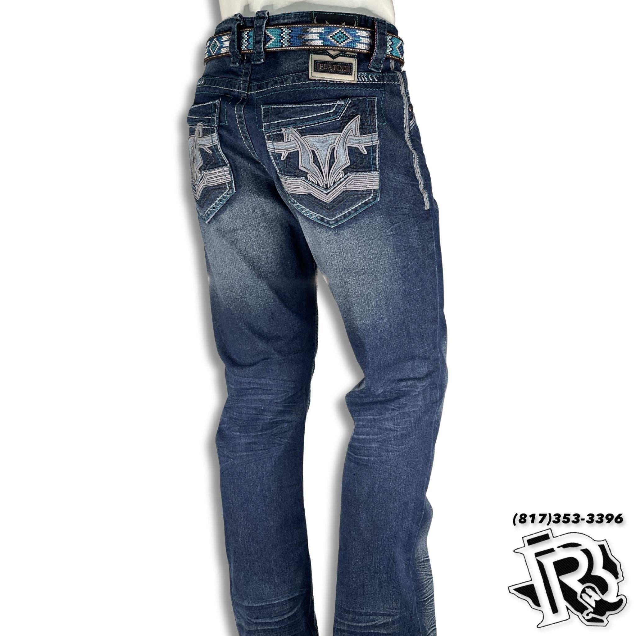 BOOT CUT “ALEJANDRO” | MEN WESTERN COWBOY JEANS GREY HEAVY STITCH