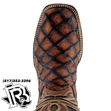 Load image into Gallery viewer, “ Montana “ | Men Western Square Toe Boots Brown Print Leather