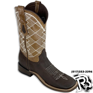 “ Clint “ | Men Western Square Toe Boots Leather Dark Brown