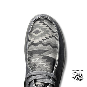 “ JIMMY “ | MEN'S ARIAT HILO STRETCH LACE CHARCOAL/GRAY AZTEC PRINT 10040438