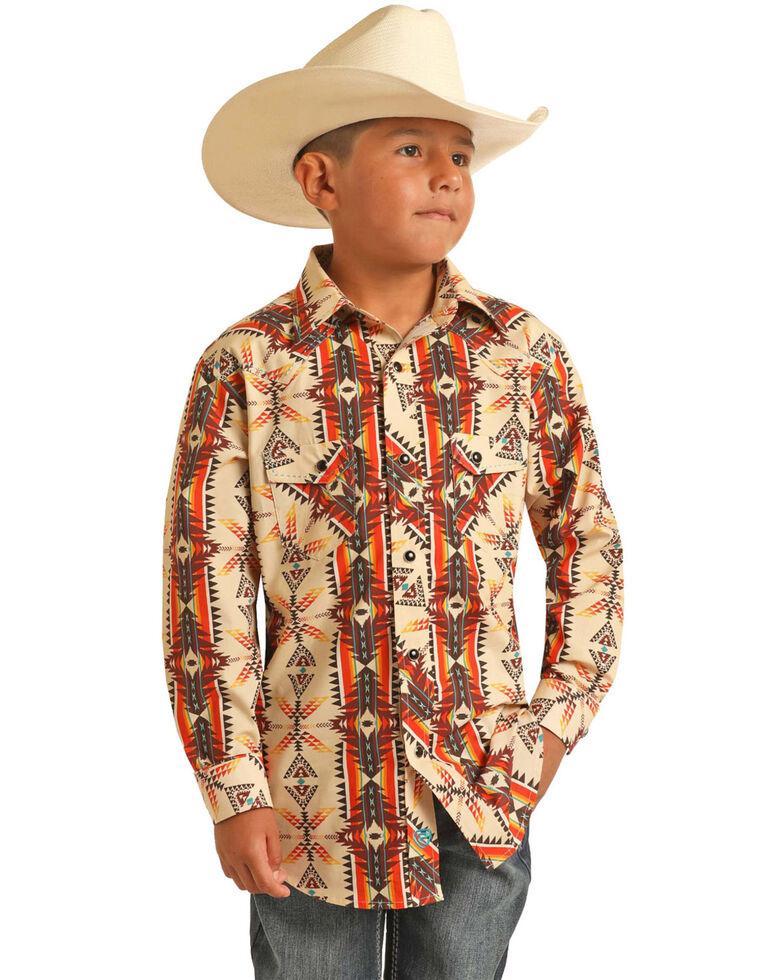BOYS ROCK AND ROLL LS SNAP RUST (B8S3304)