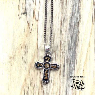 “ Isaac “ |  Men's Silver Strike Silver Floral Scroll Cross Necklace DN120