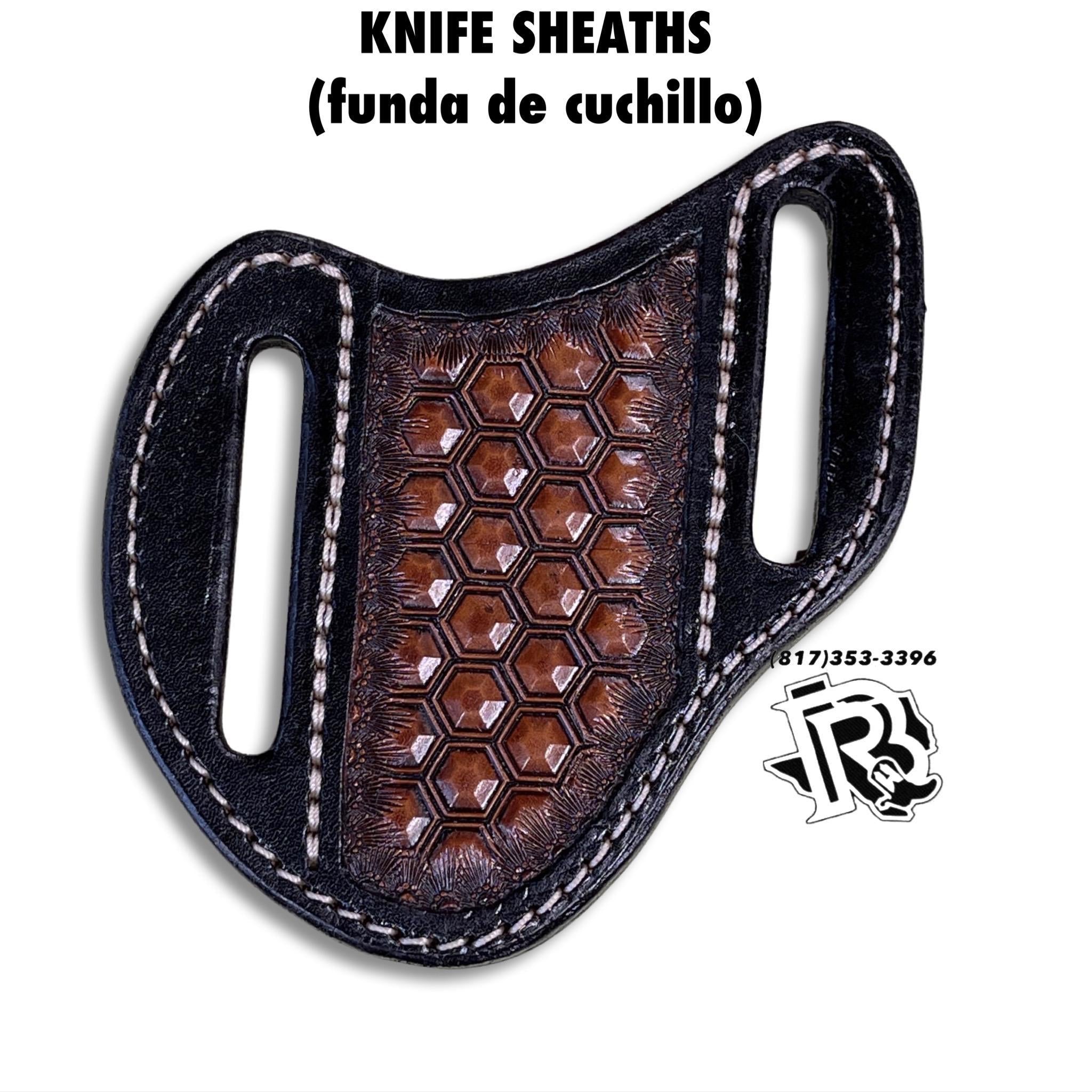 “ Phoenix “ | KNIFE SHEATHS COGNAC TOOLED LEATHER