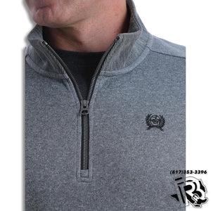 CINCH | Men's Grey 1/4 Zip Sweater Knit Pullover Sweatshirt