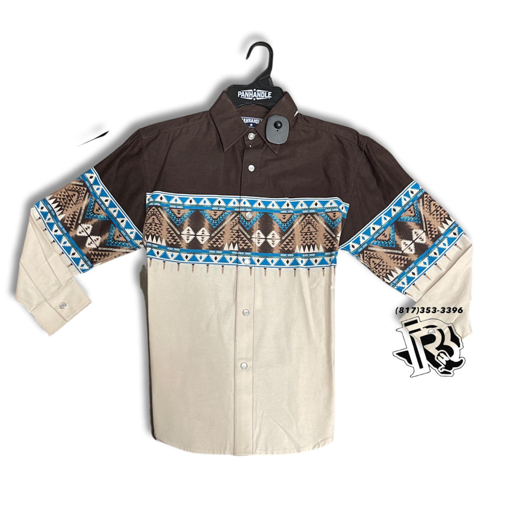 “ Dean “ | KID'S (ninos) PANHANDLE BUTTON UP BROWN C0S5047