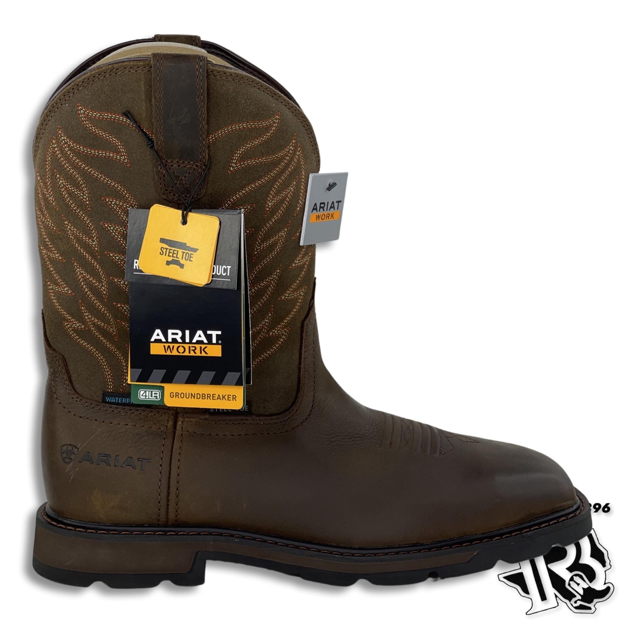 Groundbreaker waterproof steel toe work boot top