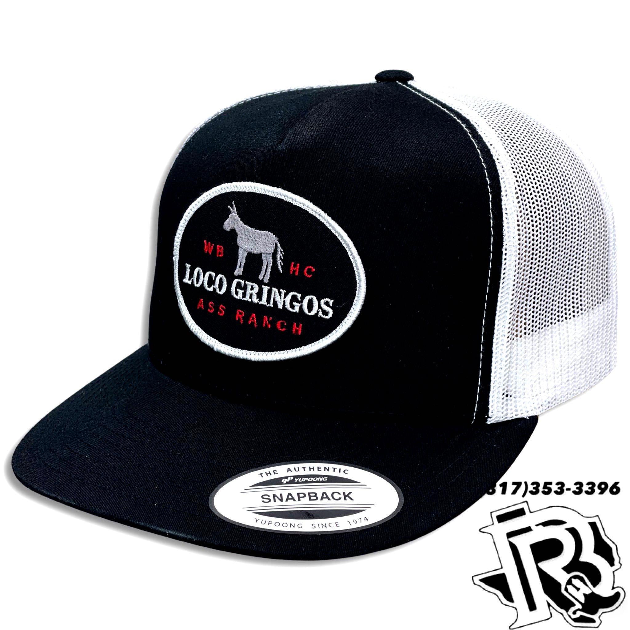 WHISKEY BENT CAPS | “ LOS GRINGOS” BLACK WHITE CAP