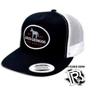 WHISKEY BENT CAPS | “ LOS GRINGOS” BLACK WHITE CAP