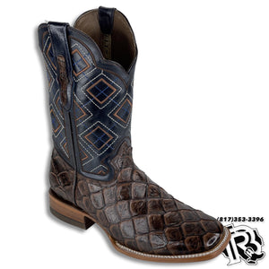 FISH CAFE PRINT | MEN SQUARE TOE WESTERN COWBOY BOOTS