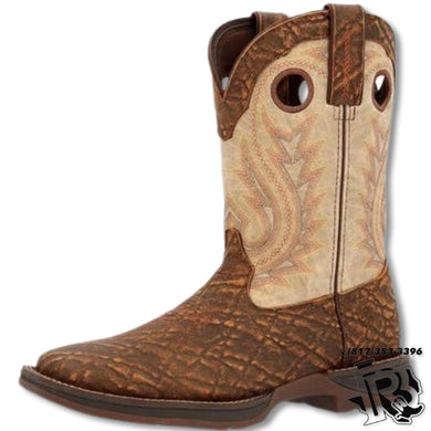 DURANGO NO STEEL TOE | Rebel™  Tan Elephant Print & Bone WORK BOOTS DDB0378