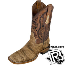 Load image into Gallery viewer, “ Augustine “ | MEN WESTERN SQUARE TOE DARK COWHIDE BOOTS