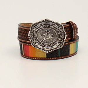 3D BOYS BELT 1 1/4" SERAPE SQUARE CONCHO TAN