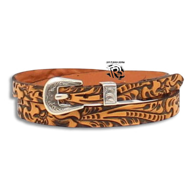 TWISTER HATBAND | 3/8-1/2 FLORAL TOOLED TAN
