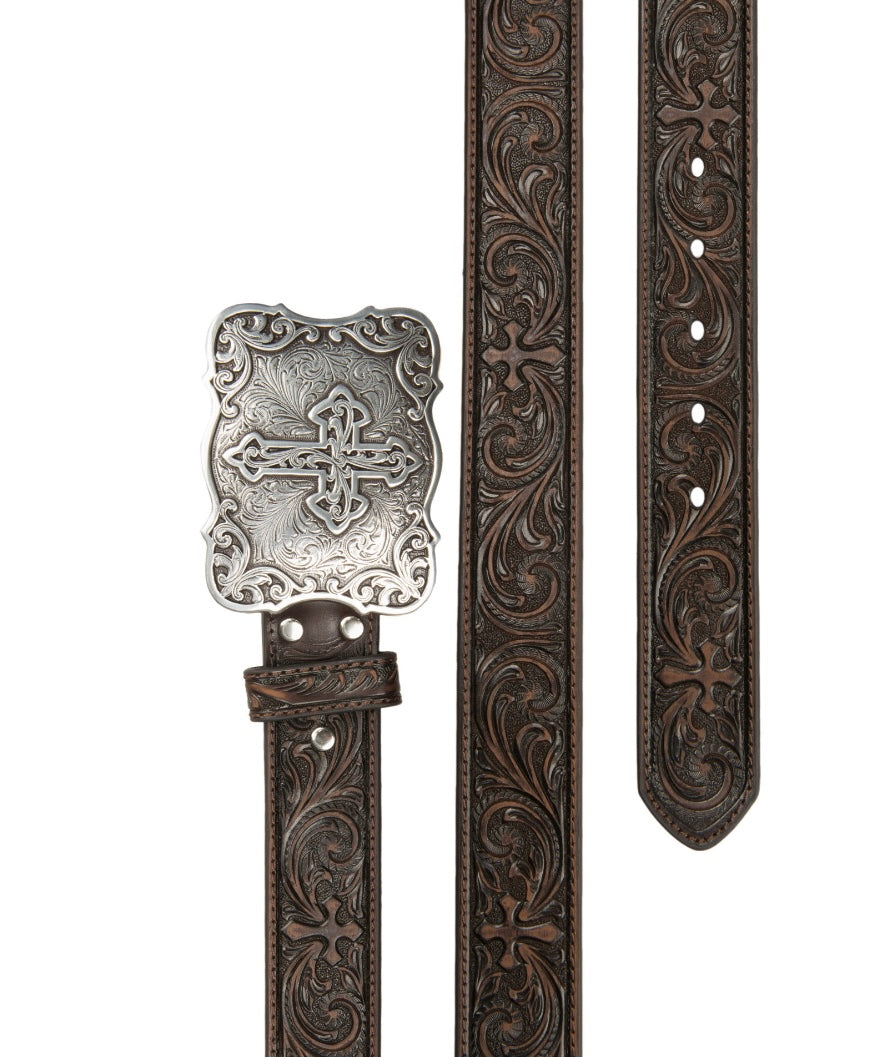 WOMEN’S NACONA BELT | TOOLED BELT BROWN  (N3483802)