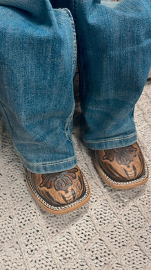 KID'S BOOTS TOOLED LEATHER ORIX