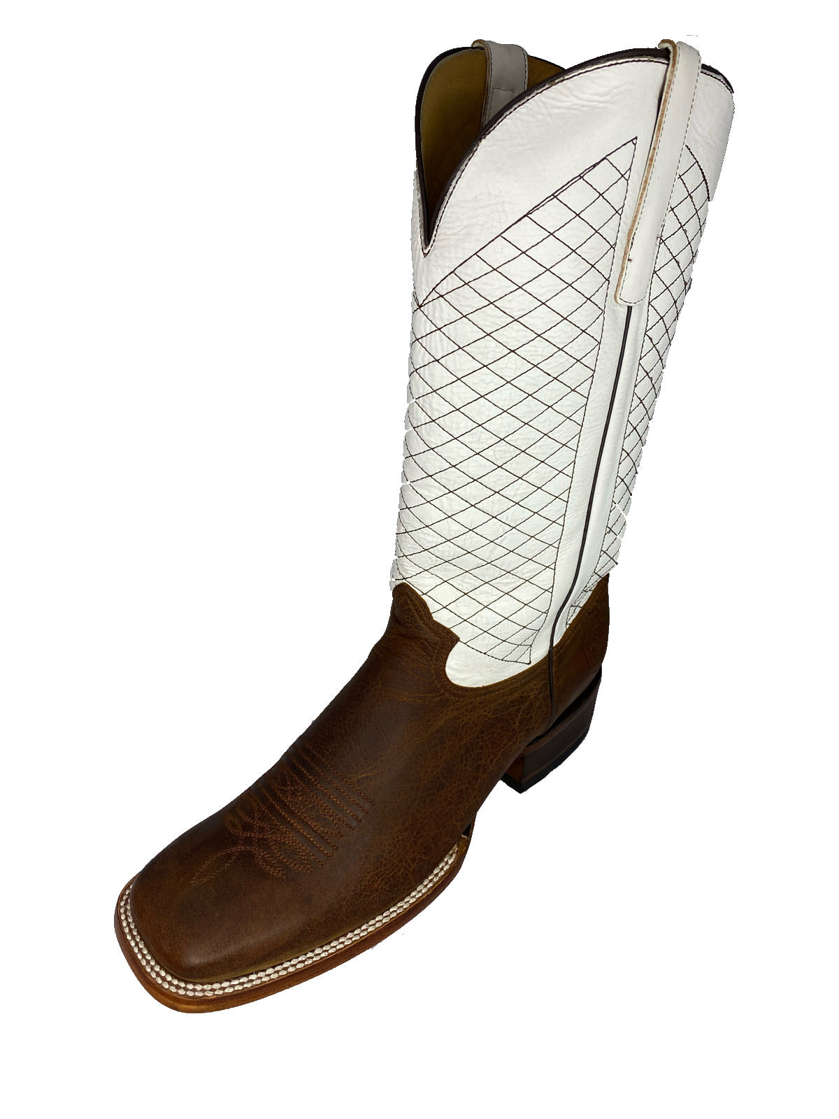 SQUARE TOE BOOT ALASKA TAN WITH WHITE TOP MOH252