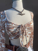 Load image into Gallery viewer, MARBLE PRINT FRONT CROP TOP