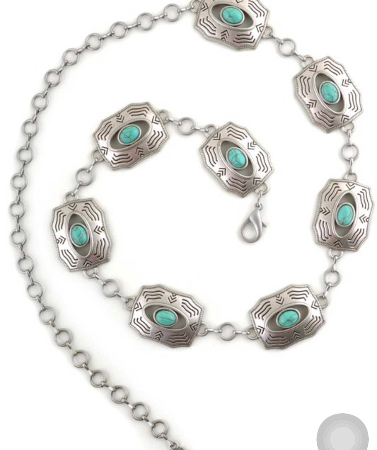 GIRLS SILVER WESTERN CHAIN BELT