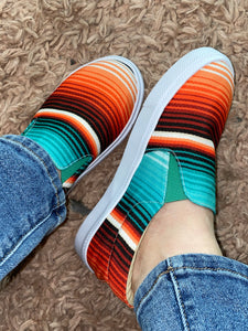 Aztec Stripe Shoes Slip Ons