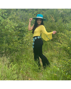 Yellow Fringe Bodysuit