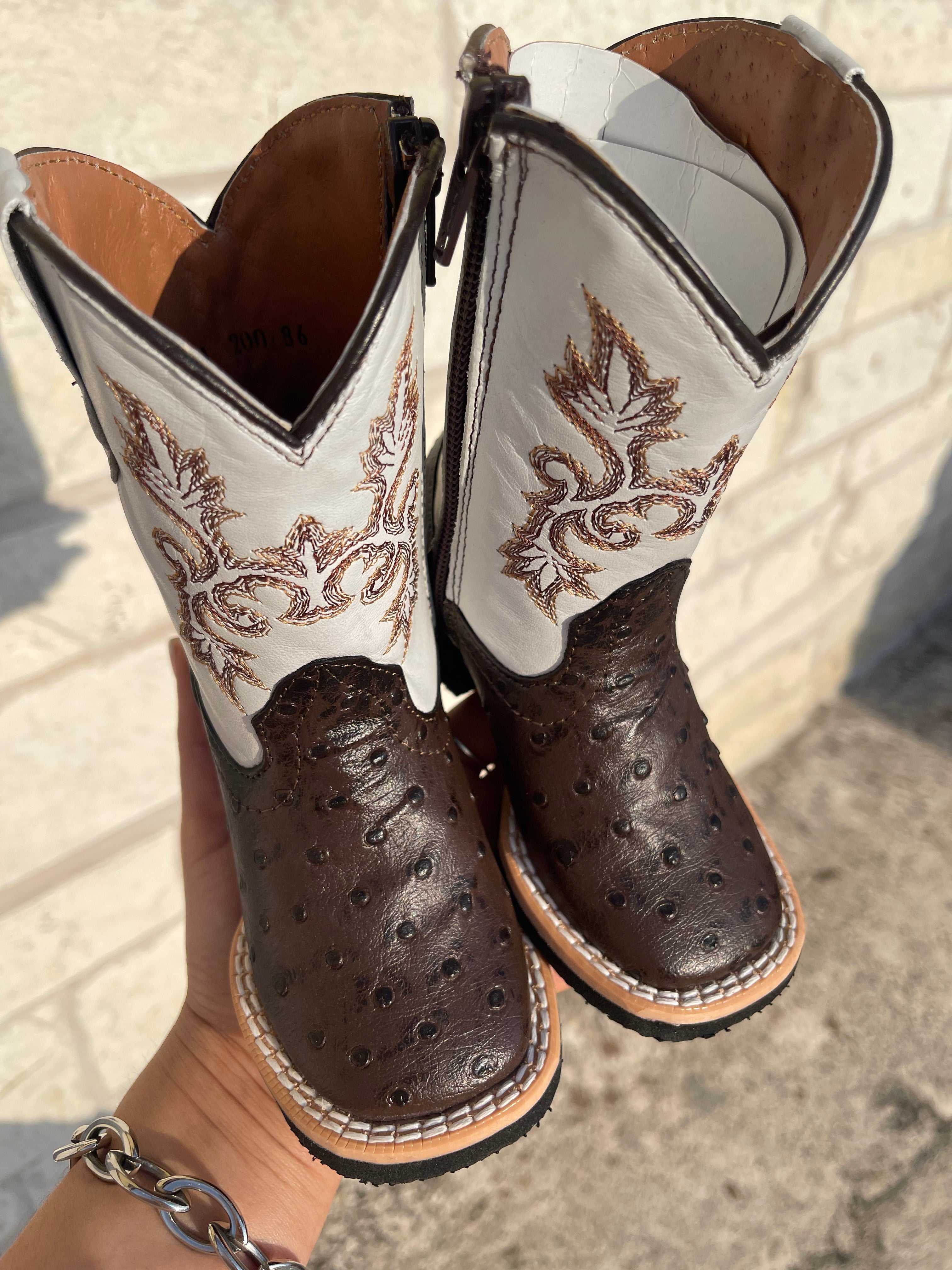 INFANT OSTRITCH PRINT BROWN ZIPPER (200786)