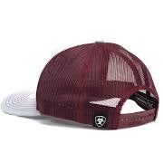 ARIAT GREY EMBROIDERY BURGUNDY MESH - HATS CAP - A300012009