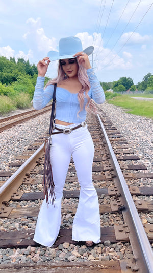 LEXA WHITE BELL BOTTOMS