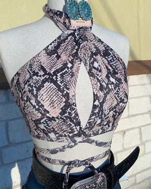 SNAKE PRINT CROP TOP
