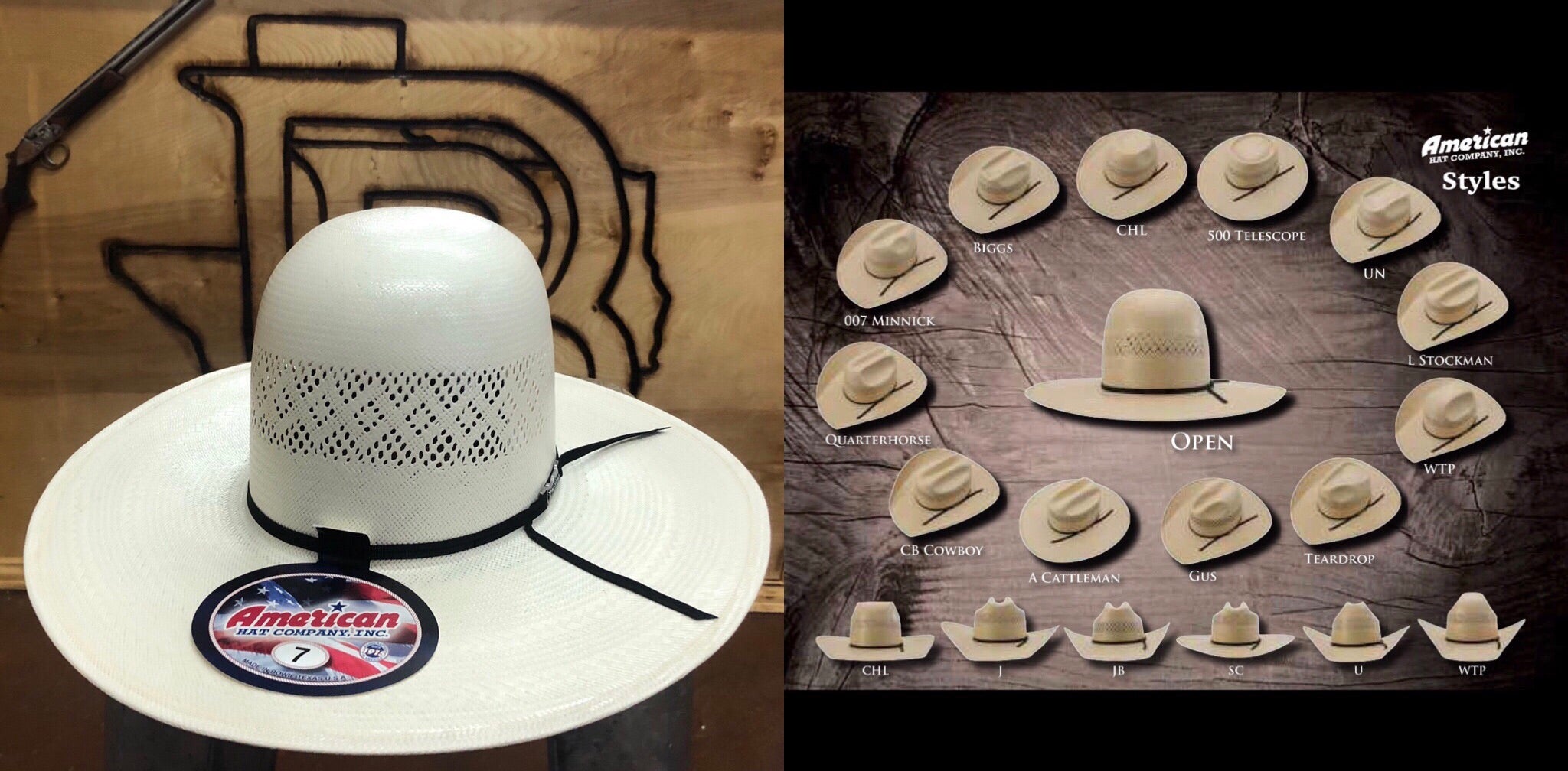 “ 8300 “ | AMERICAN HAT COWBOY STRAW HAT