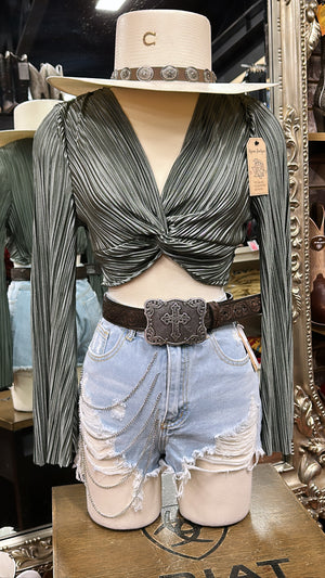 Sol Olive Green Top