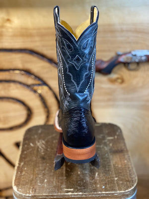 Original -Ostrich Boots | Black Men Western Square Toe Boots Arango