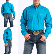 Load image into Gallery viewer, Cinch Men&#39;s Solid Turquoise Button-Down Western Shirt MTW1103800-TEAL