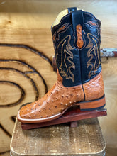 Load image into Gallery viewer, BR BOOTS: ORIGINAL OSTRISH COGNAC SQUARE TOE BOOT