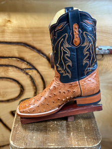 BR BOOTS: ORIGINAL OSTRISH COGNAC SQUARE TOE BOOT