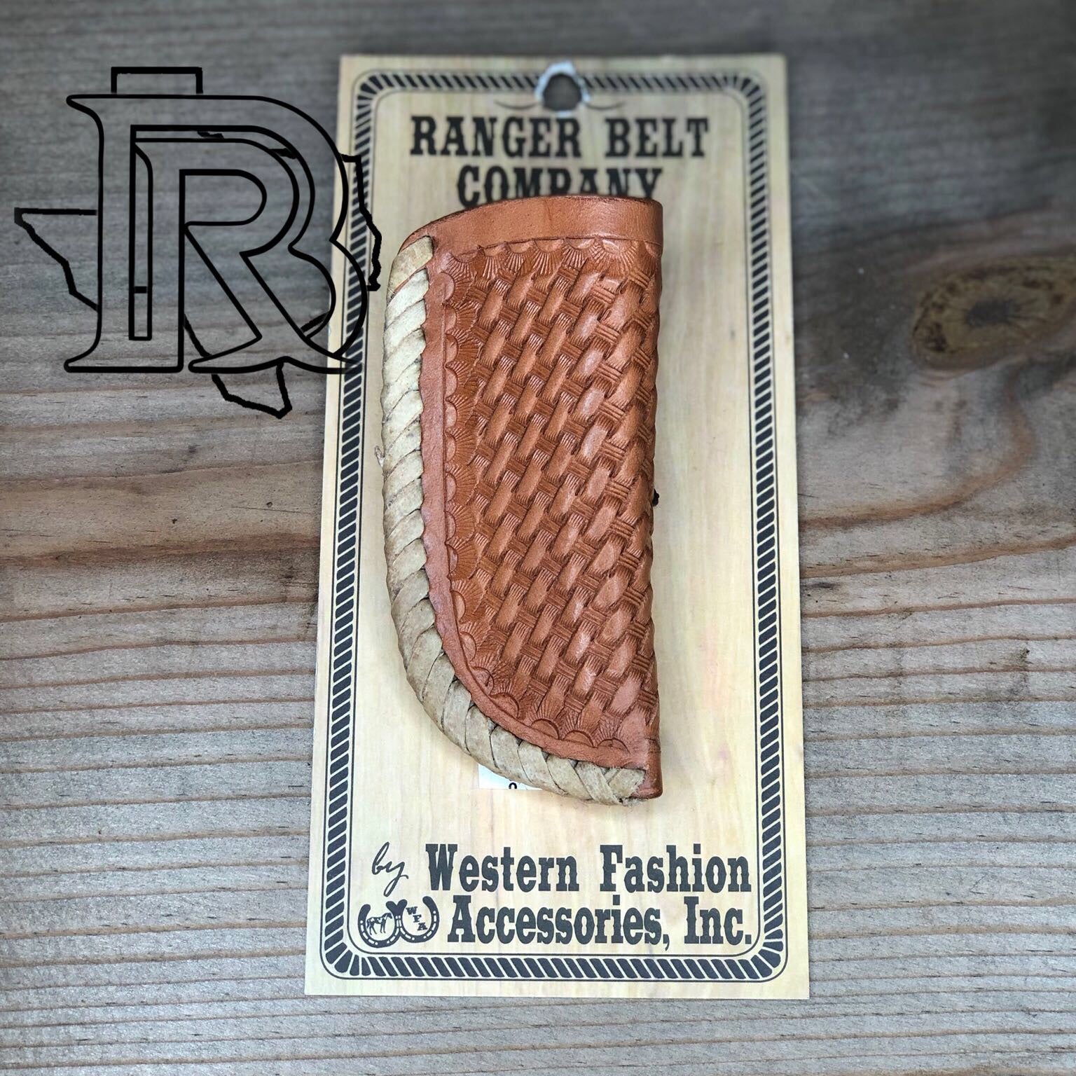 RANGER BELT COMPANY - Natural Tooled leather knife sheath