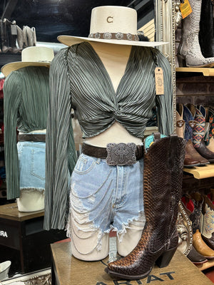 Sol Olive Green Top