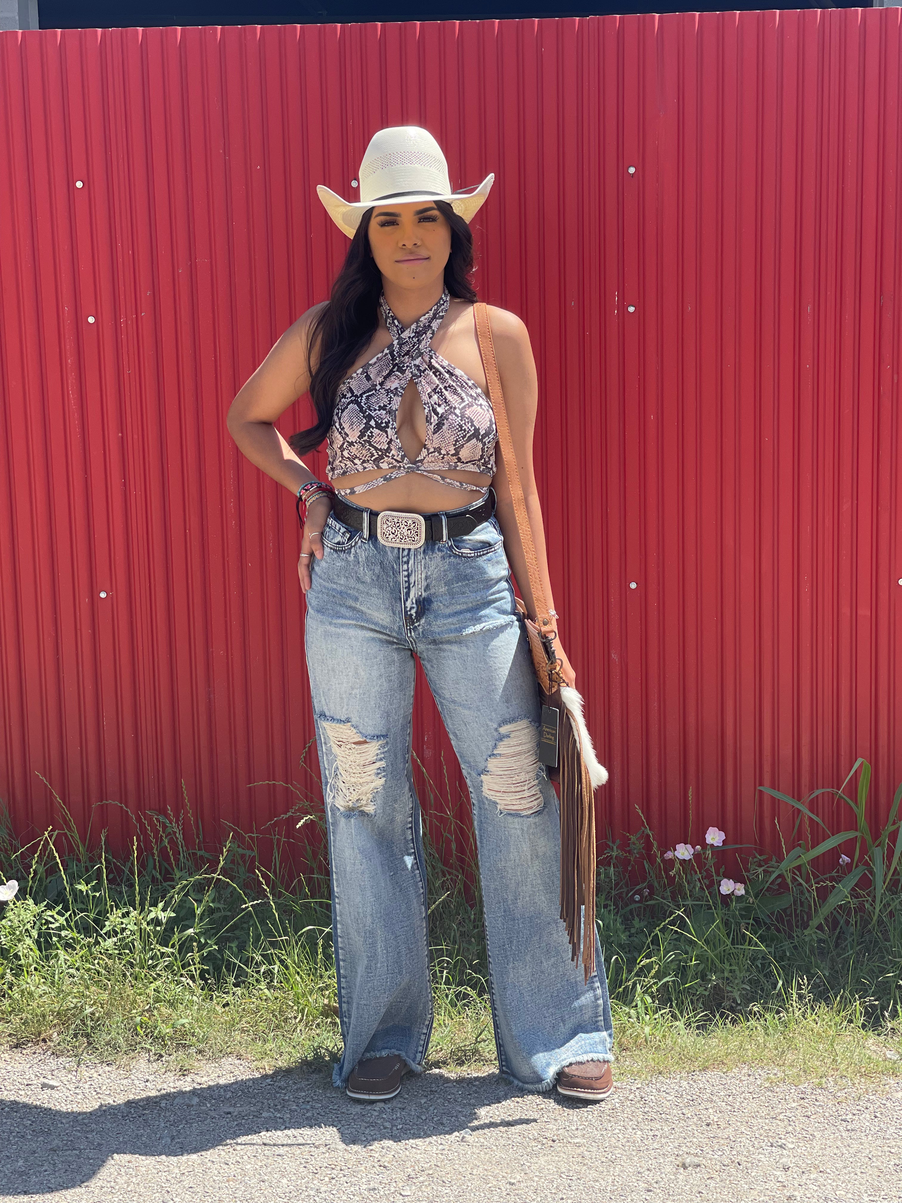 SNAKE PRINT CROP TOP
