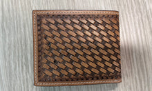 Load image into Gallery viewer, WALLET RODEO BASKET WEAVE FLORAL TOOLED ANTIQUED |IWR-3B