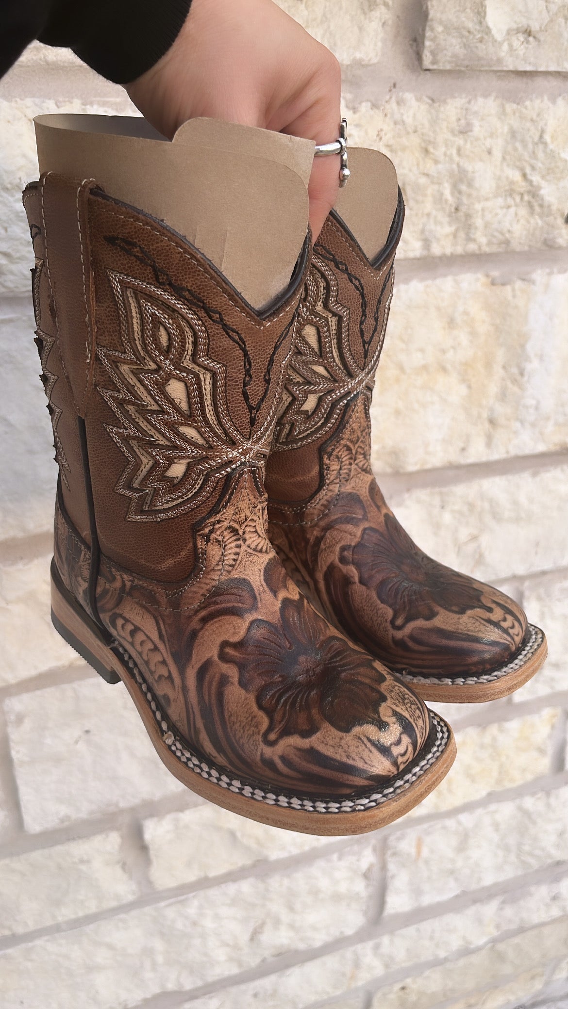 KID'S BOOTS TOOLED LEATHER ORIX